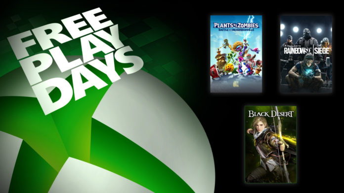 Le programme Free Plays Days de Microsoft revient aujourd'hui, comprend Rainbow Six Siege et Plants Vs. de Tom Clancy. Zombies: bataille pour Neighbourville et plus
