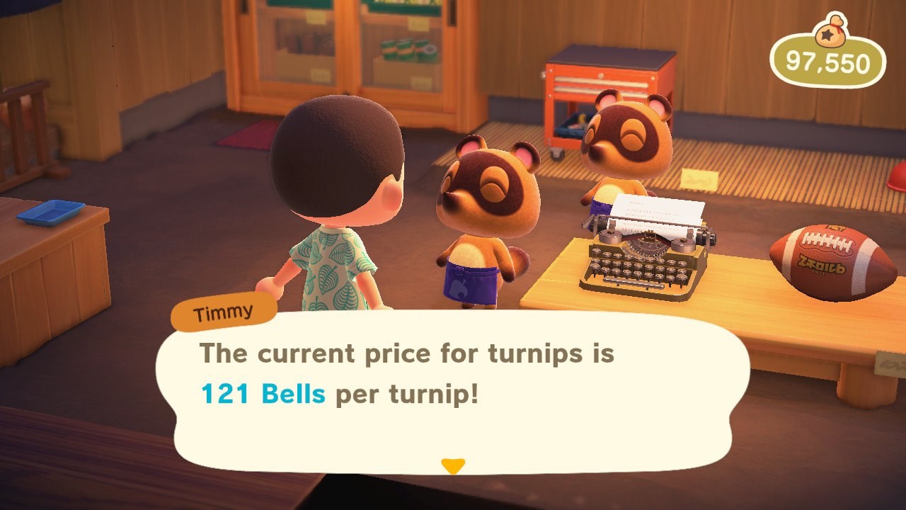 Animal-Crossing-New-Horizons-What-Price-to-Sell-Turnips-For "width =" 1280 "height =" 720 "srcset =" https://attackofthefanboy.com/wp-content/uploads/2020/03 /Animal-Crossing-New-Horizons-What-Price-to-Sell-Turnips-For.jpg 1280w, https://attackofthefanboy.com/wp-content/uploads/2020/03/Animal-Crossing-New-Horizons- What-Price-to-Sell-Turnips-For-260x146.jpg 260w, https://attackofthefanboy.com/wp-content/uploads/2020/03/Animal-Crossing-New-Horizons-What-Price-to-Sell -Turnips-For-140x79.jpg 140w, https://attackofthefanboy.com/wp-content/uploads/2020/03/Animal-Crossing-New-Horizons-What-Price-to-Sell-Turnips-For-768x432. jpg 768w, https://attackofthefanboy.com/wp-content/uploads/2020/03/Animal-Crossing-New-Horizons-What-Price-to-Sell-Turnips-For-328x184.jpg 328w, https: // attackofthefanboy.com/wp-content/uploads/2020/03/Animal-Crossing-New-Horizons-What-Price-to-Sell-Turnips-For-747x421.jpg 747w "tailles =" (largeur maximale: 1280 px) 100 vw , 1280px "></noscript></div>
<h3>Quand acheter et vendre</h3>
<p>En règle générale, vous devriez acheter chez Daisy Mae si elle vend des navets pour <strong>moins de 100 cloches</strong>. Le nombre que vous achetez dépend de vous. Si vous achetez plus, vous pourrez faire un bénéfice beaucoup plus important, mais cela risque de perdre tout cet argent si les prix sont terribles pour la semaine à venir. N'ayez pas peur d'acheter des navets en vrac, mais aussi <strong>soyez conscient de votre compte d'épargne</strong>. Vous ne voulez pas vous mettre en faillite après une seule mauvaise semaine. La vente est une toute autre question. Timmy et Tommy vous achèteront vos navets chez Nook’s Cranny à un prix variable, ce qui <strong>change deux fois par jour</strong>.</p>
<div style=