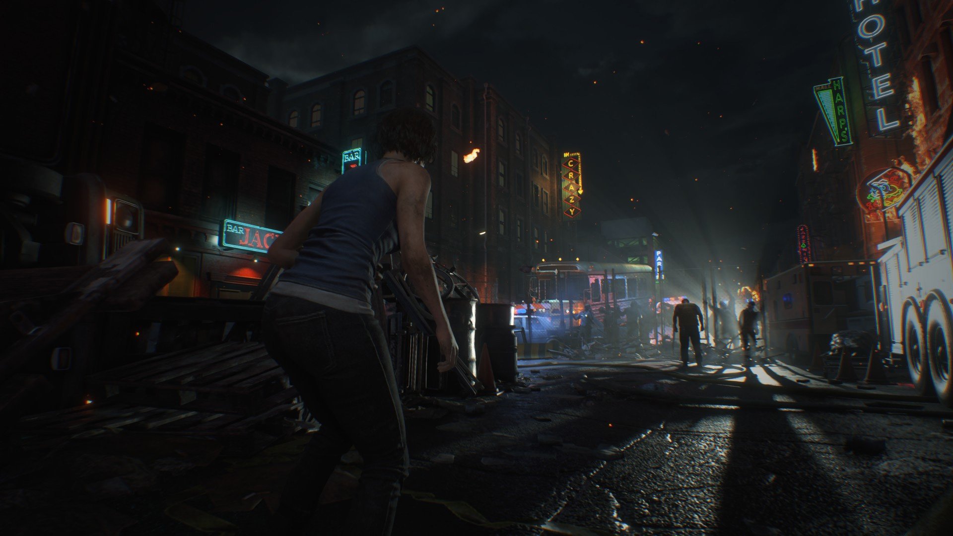 L'éclairage et la scénographie de Resident Evil 3 sont d'un niveau supérieur.