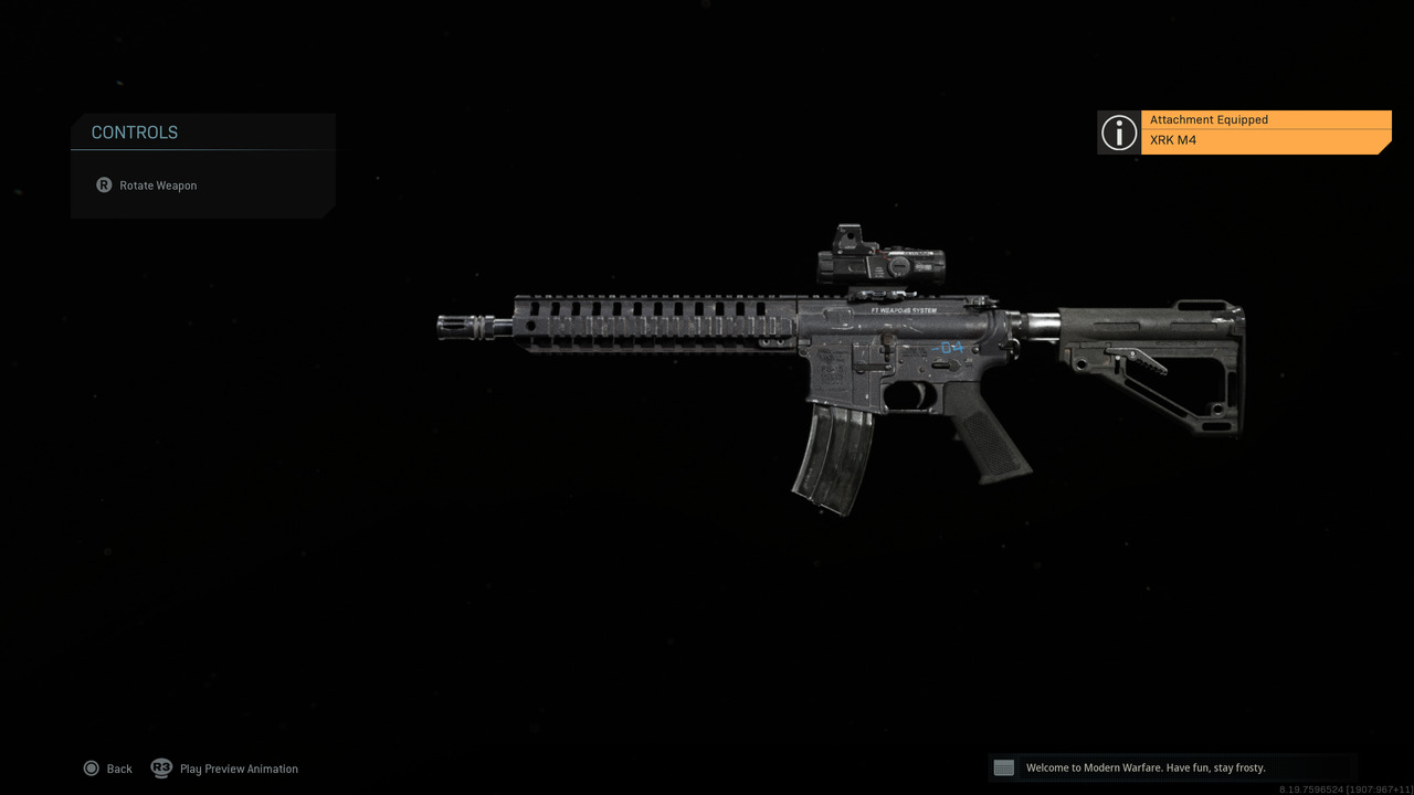 Modern-Warfare-Dr-Disrespect-M4A1 "width =" 1280 "height =" 720 "srcset =" https://attackofthefanboy.com/wp-content/uploads/2020/05/Modern-Warfare-Dr-Disrespect-M4A1 .jpg 1280w, https://attackofthefanboy.com/wp-content/uploads/2020/05/Modern-Warfare-Dr-Disrespect-M4A1-260x146.jpg 260w, https://attackofthefanboy.com/wp-content/uploads /2020/05/Modern-Warfare-Dr-Disrespect-M4A1-140x79.jpg 140w, https://attackofthefanboy.com/wp-content/uploads/2020/05/Modern-Warfare-Dr-Disrespect-M4A1-768x432. jpg 768w, https://attackofthefanboy.com/wp-content/uploads/2020/05/Modern-Warfare-Dr-Disrespect-M4A1-328x184.jpg 328w, https://attackofthefanboy.com/wp-content/uploads/ 2020/05 / Modern-Warfare-Dr-Disrespect-M4A1-747x421.jpg 747w "tailles =" (largeur max: 1280px) 100vw, 1280px "></noscript></div>
<p><strong>Arme principale</strong>: M4A1</p>
<p><strong>Accessoires M4A1</strong>: Suppresseur monolithique, Grenadier Stock M16, Hybrid Integral, Merc Foregrip, 60 Round Mags</p>
<p><strong>Arme secondaire</strong>: MP7</p>
<p><strong>Pièces jointes MP7</strong>: Suppresseur tactique, Foregrip Commando, Tour de passe-passe, 60 coups mags</p>
<p><strong>Avantages</strong>: À sang froid, exagéré, amplifié</p>
<p><strong>Mortel</strong>: Grenade à fragmentation</p>
<p><strong>Tactique</strong>: Capteur de rythme cardiaque</p>
<p style=