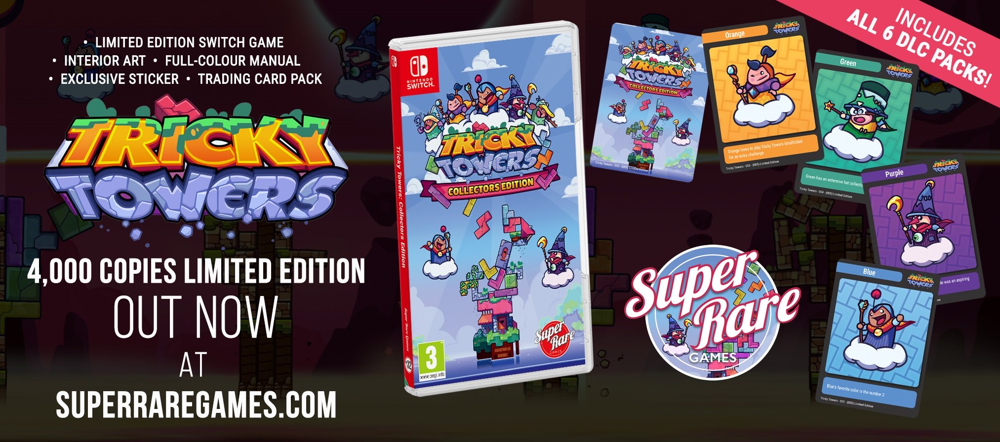 Concours en édition limitée de Super Rare Games Tricky Towers Switch