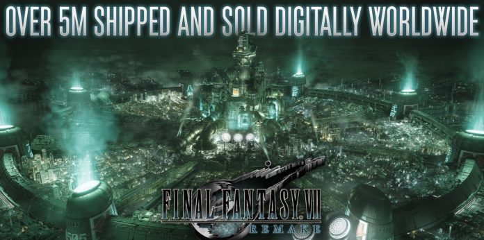 Final Fantasy VII Remake `` expédie et vend numériquement '' à plus de cinq millions d'exemplaires à ce jour

