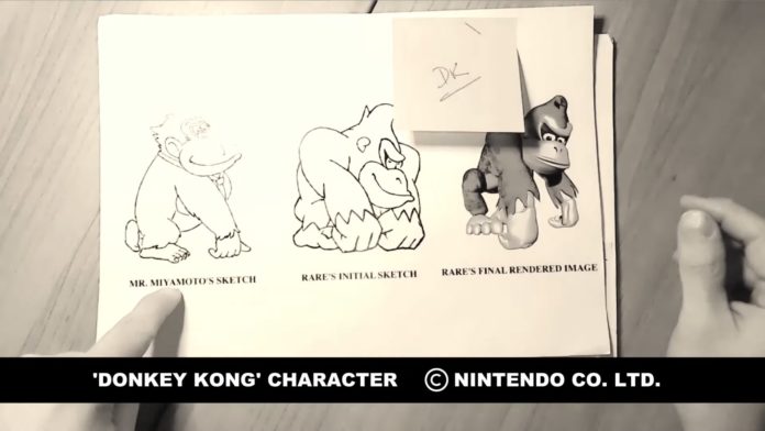 Kevin Bayliss, artiste country de Donkey Kong, a sorti de vieux croquis de personnages pour un spectacle et raconter
