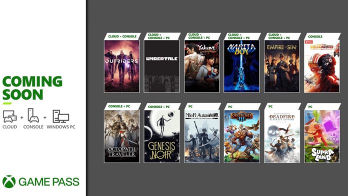 Les têtes d'affiche du Xbox Game Pass de mars incluent Nier: Automata sur PC, Octopath Traveler sur Xbox et Empire of Sin
