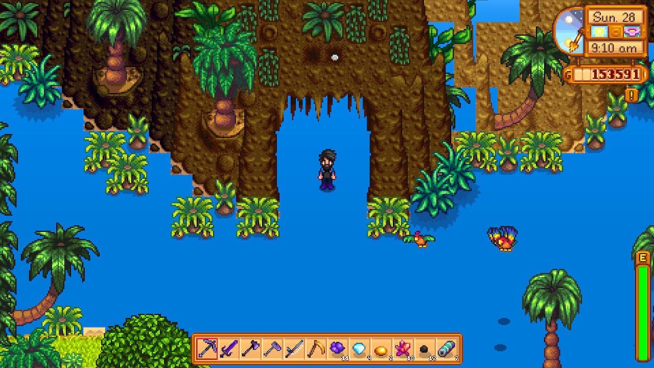 Le bug du sol bleu se démarque vraiment sur Ginger Island.