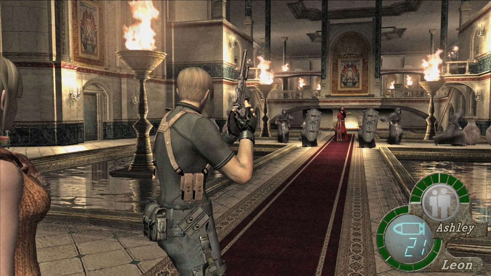 Cette pièce de château vraiment difficile dans Resident Evil 4.