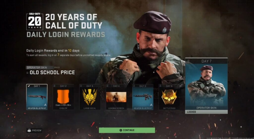 Modern Warfare 2 20 ans de connexion quotidienne à Call of Duty