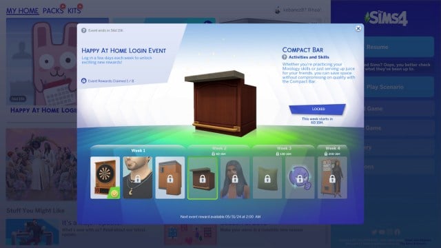 Barre compacte dans les Sims 4