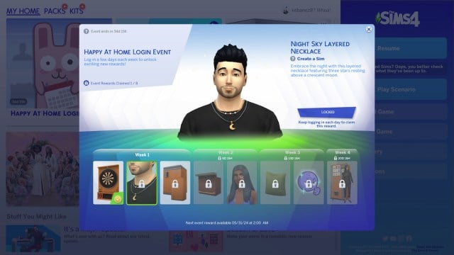 Collier superposé Night Sky dans les Sims 4