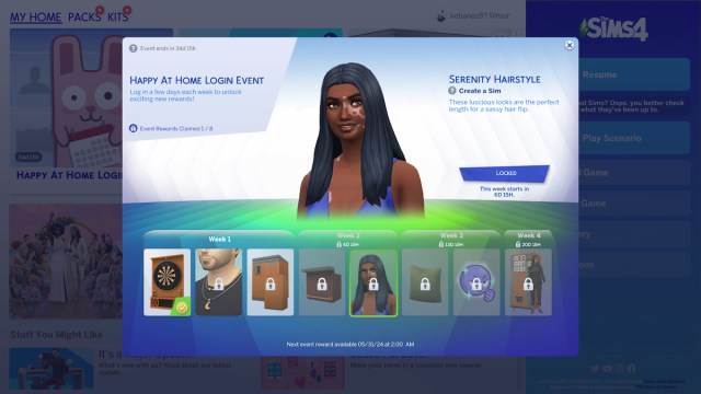 Coiffure Sérénité dans les Sims 4