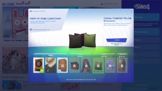 Oreiller confort décontracté dans les Sims 4