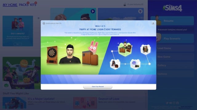 Réclamer des récompenses dans l'événement de connexion Les Sims 4 