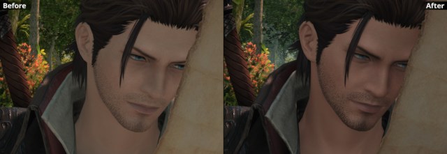 Même en basse lumière.  il y a une amélioration massive dans Final Fantasy XIV