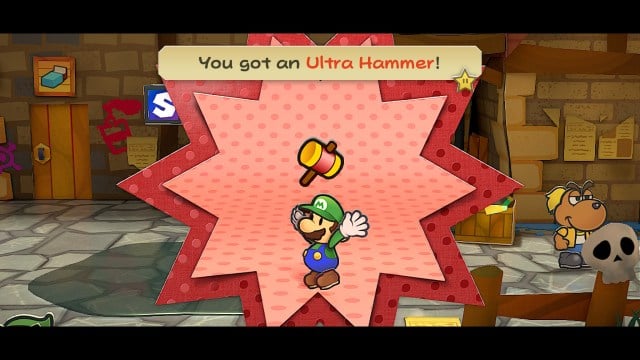 Paper Mario : La porte millénaire Mario reçoit un marteau.