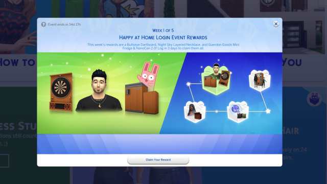 Message d'événement hebdomadaire Les Sims 4
