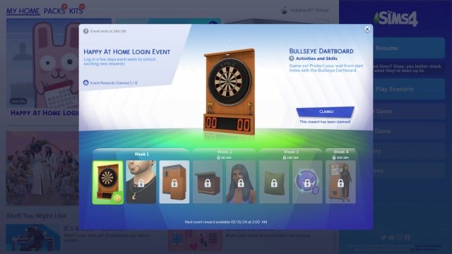 Jeu de fléchettes Bullseye dans les Sims 4