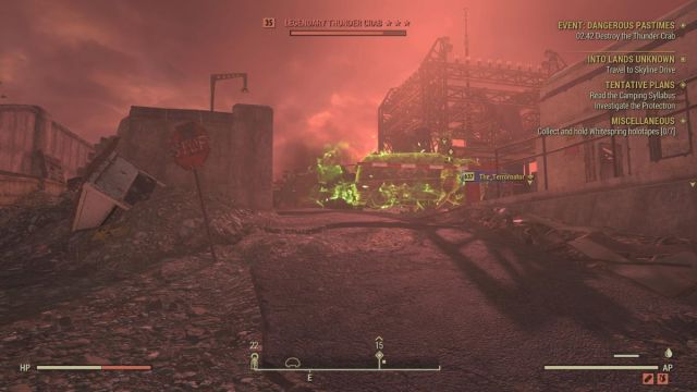 crabe tonnerre dans Fallout 76