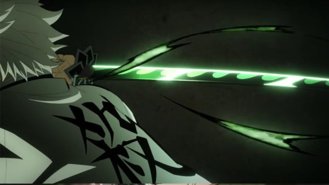 Sanemi utilise Wind Breathing dans Demon Slayer