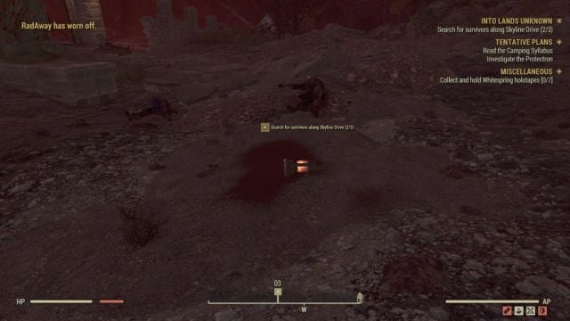 dernier cadavre de Fallout 76 vers des terres inconnues