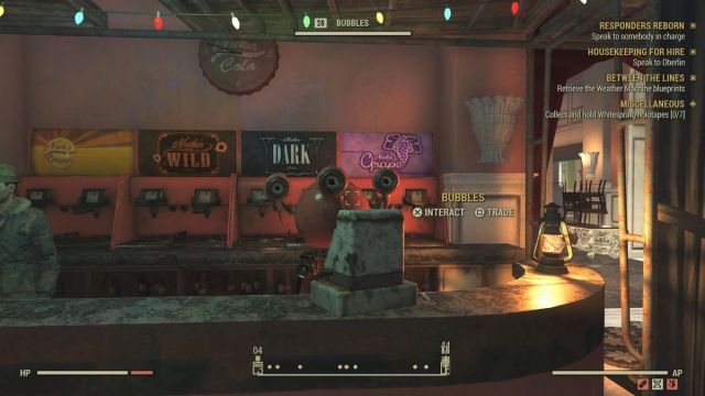 bulles dans le refuge de Whitespring Fallout 76