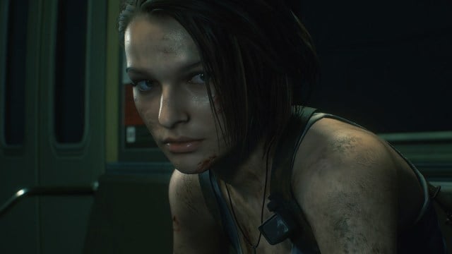 Resident Evil 3 Remake : Jill Valentine était assise dans un train, l'air maussade.