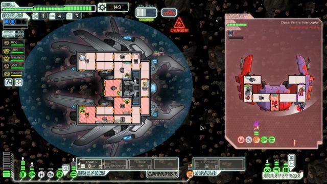 Navire au combat en FTL