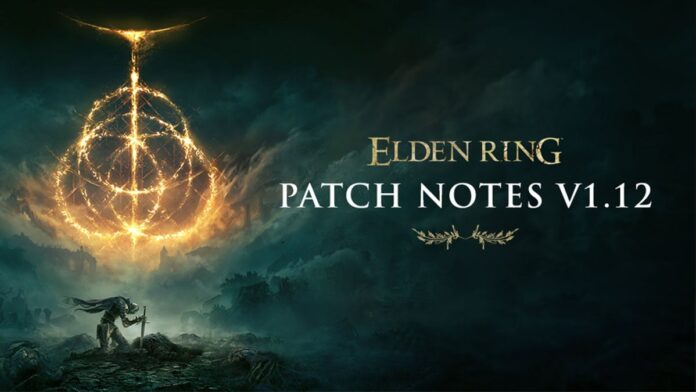 Elden Ring keyart with the words "Elden Ring: Patch Notes v1.12"