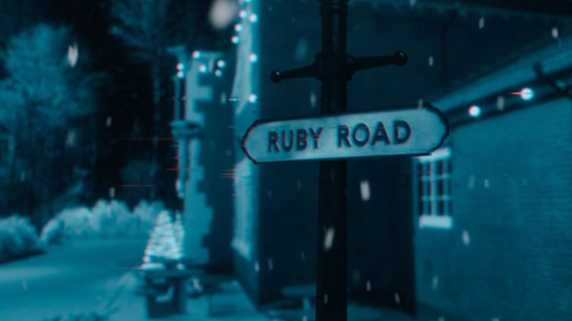 Panneau Ruby Road dans Doctor Who