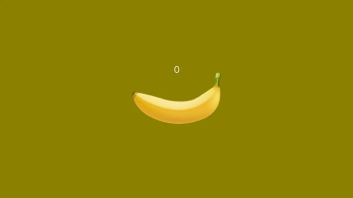 Screenshot from Banana, a game about clicking a banana, showing a picture of a banana.