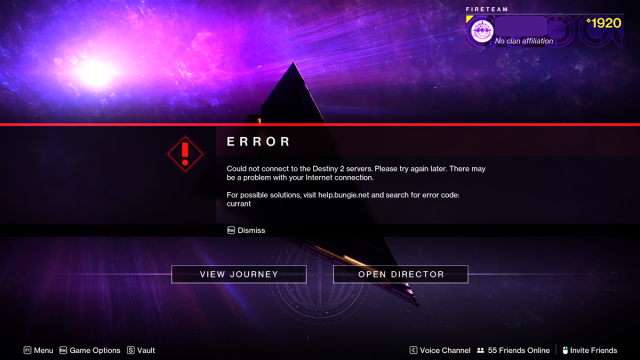 Correction du code d'erreur Destiny 2 Currant