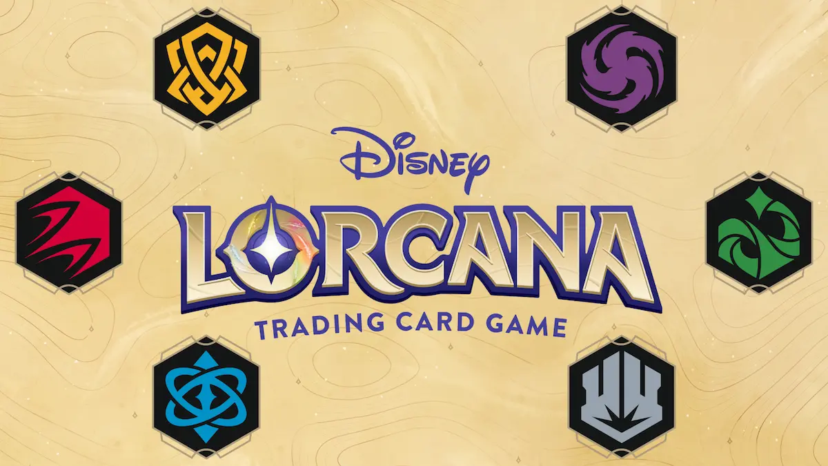 lorcana logo banner with six ink types