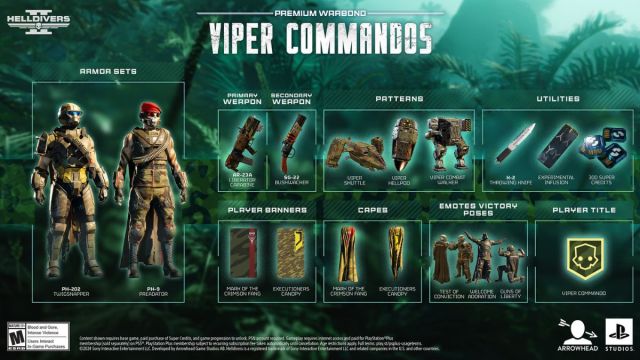 Viper Commandos Warbond détails Helldivers 2