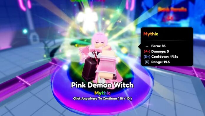 Pink Demon Witch Anime Defenders