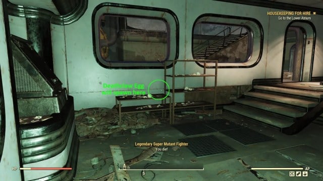 emplacement de l'œuf de griffemort dans la pharmacie d'Arktos de Fallout 76