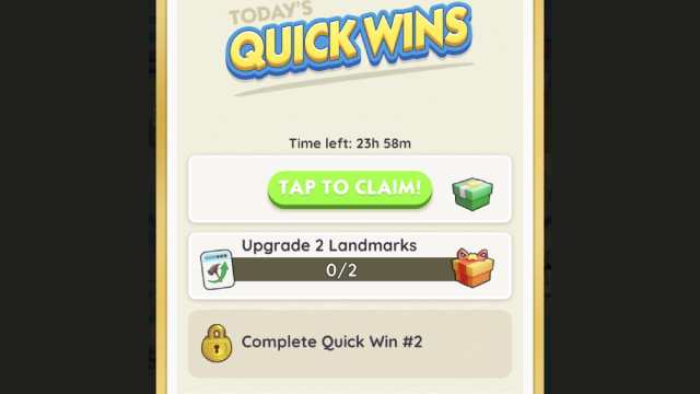 Récompenses des jeux Monopoly GO Quick Wins