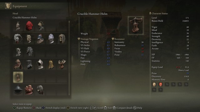 Le marteau de Devonia dans Elden Ring Shadow of the Erdtree - statistiques du marteau-casque du creuset