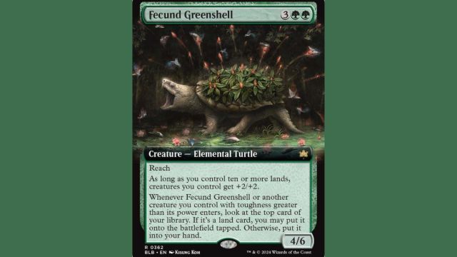 cartes d'art étendues de Greenshell fécond mtg bloomburrow