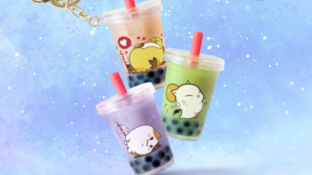 Les trois porte-clés promotionnels disponibles lors de l'événement promotionnel FFXIV x Gong cha