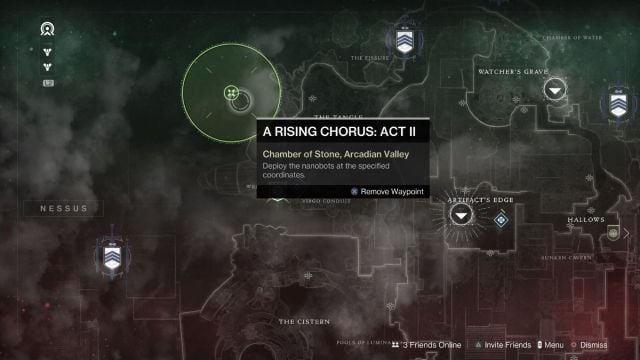 déployer des nanobots dans Nessus Destiny 2 A Rising Chorus Act II