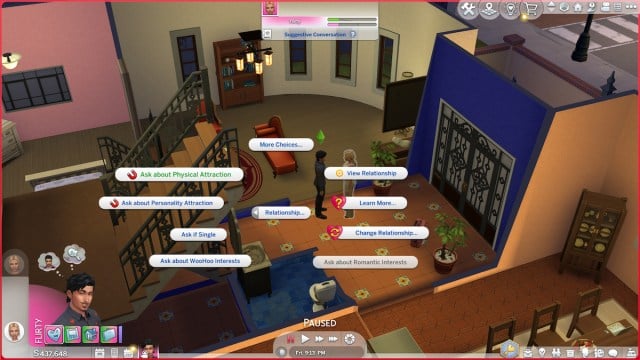 Questions sur l'attirance dans les Sims 4 Lovestruck