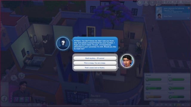 Appel mystérieux dans les Sims 4 amoureux