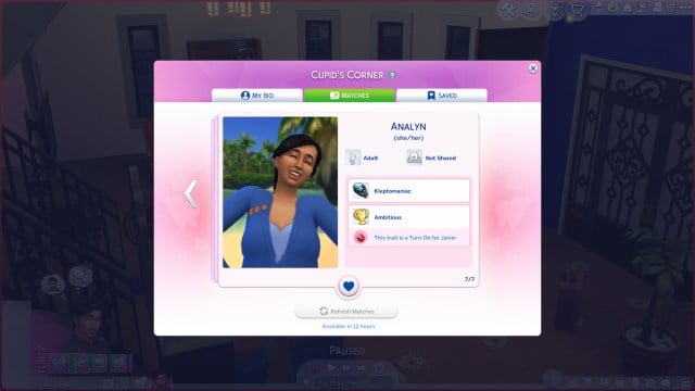 Matchs du Coin de Cupidon dans Sims 4 Lovestruck