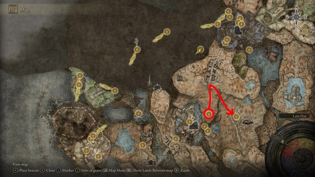 Comment trouver l'emplacement de la carte des ruines de Rauh dans Elden Ring Shadow of the Erdtree - directions de la carte vers Moorth