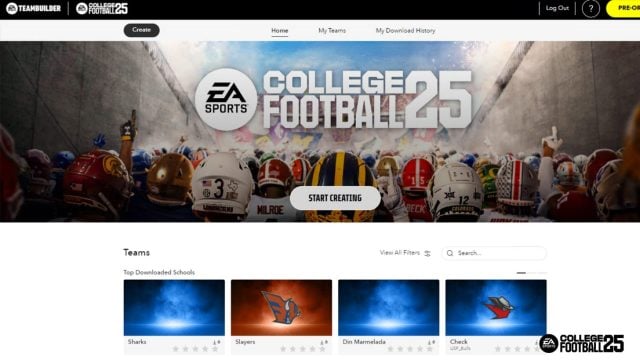 Une image de Team Builder dans College Football 25