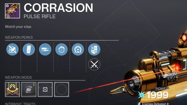 Exemple de build Corrasion de Destiny 2