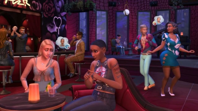 Des Sims en conversation dans Les Sims 4 Lovestruck