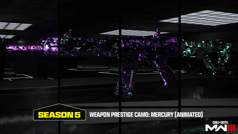 camouflage prestige des armes Mercury de MW3 et Warzone saison 5