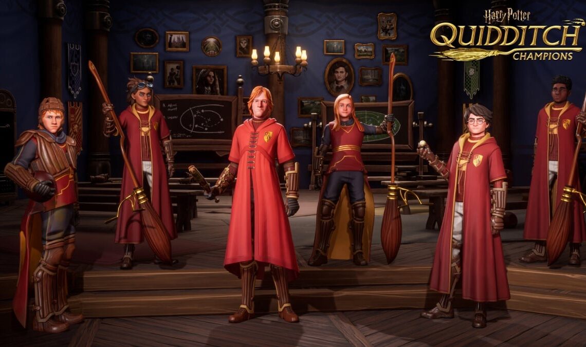 some Gryffindor players in Harry Potter: Quidditch Champions