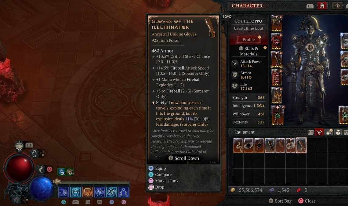 Gloves of the Illuminator Diablo 4 stats