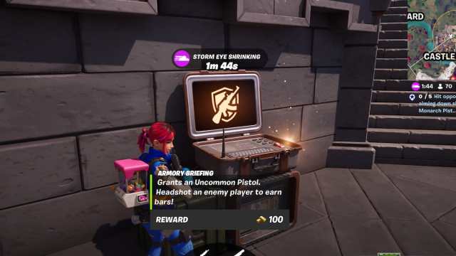 Option pistolet de l'armurerie du briefing Shadow de Fortnite